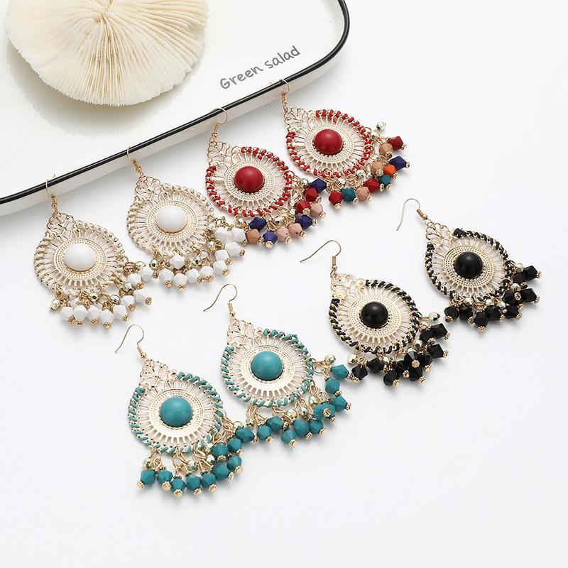 

Богемные висячие подвески для ушей, пирсинг, декоративные бусины в этническом стиле, ретро-ювелирные аксессуары