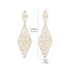 Europe And The United States Wind Temperament Luxury Geometric Rhombus Long Earrings Personality Exaggerated Shiny Elegant Diamond Studs