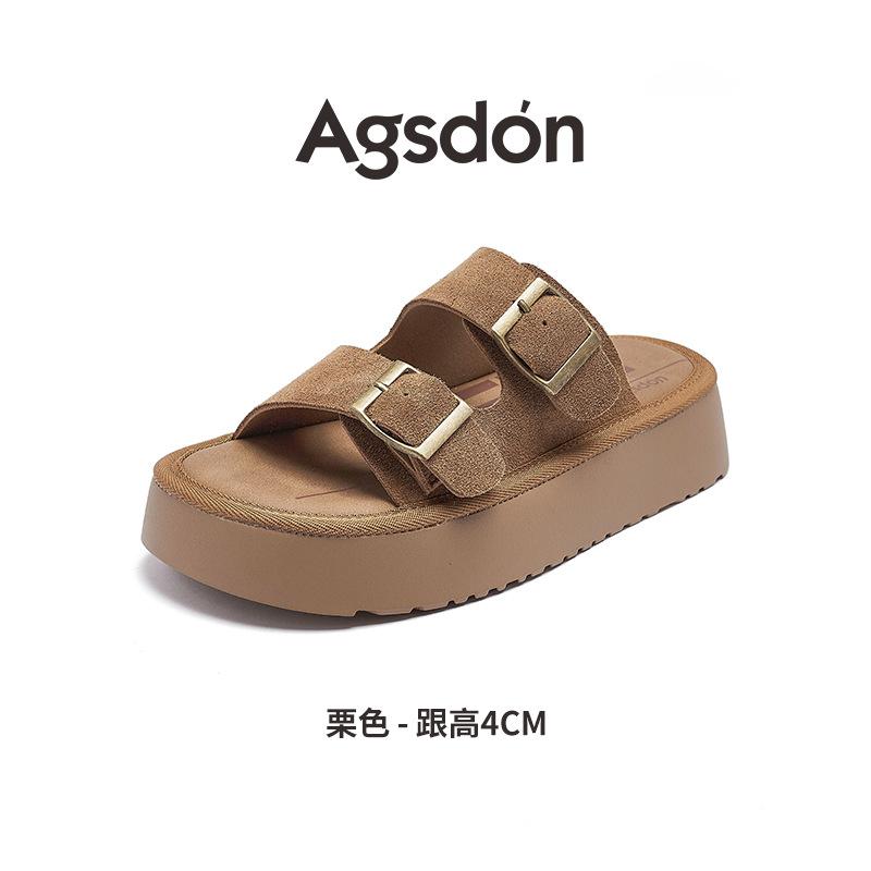 Augusteng Thick-soled Slippers Women's Summer Wear 2025 New Small Soft-soled One-pedal Birkencool Slippers