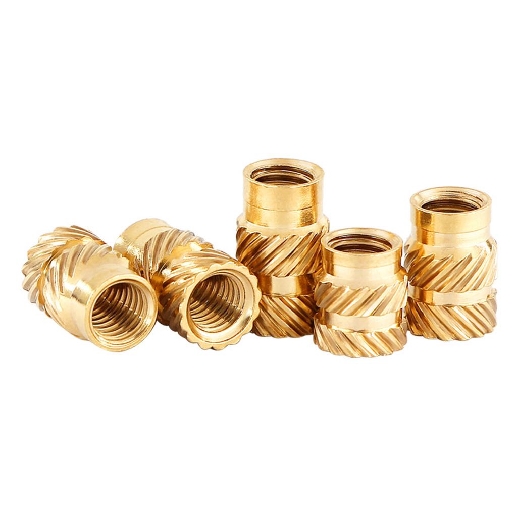 300 Pcs Metric Threaded Inserts 2/2.5/3/4/5/6mm Knurled Female Thread Nuts Inserts Brass Embedding Nuts Durable