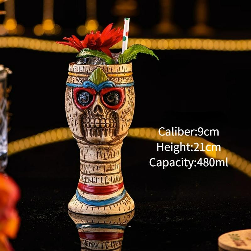 Tazza Tiki Tazze da Cocktail Hawaiane Tazza Divertente in Ceramica Creativa Tazze Tiki Tazza da Birra per Bevande Tazza da Vino Strumenti per Bar Regalo per Amici