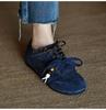 Women's Frosted Cowhide Blue German Trainer Fashion Casual Shoes - Autumn 2025 Genuine Leather.