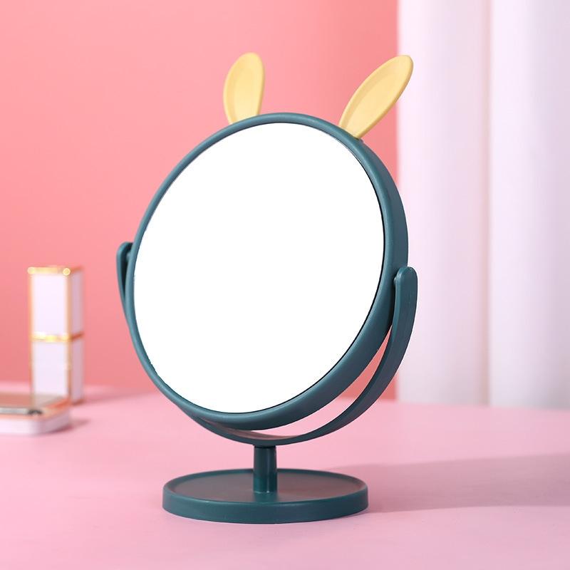Cute Desktop HD Vanity Mirror Cat Ear Single Side Makeup Mirror Multifunctional Adjustable Makeup Princess Mirror