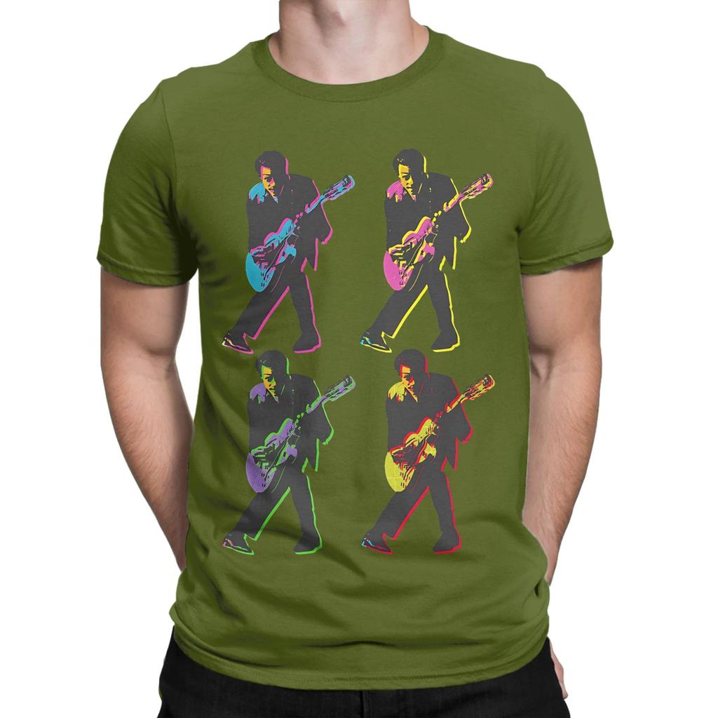Chuck Berry Rocknroll Guitar Hero Graphic Funny 100 Cotton Tshirt Chuck Berry Tops Tees For Unisex