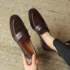 Fashion NEW Spring/Autumn Women Loafers Round Toe Chunky Heel Shoes Sheep Suede Leather Shoes for Women Slip-on Plus Size Women Pumps