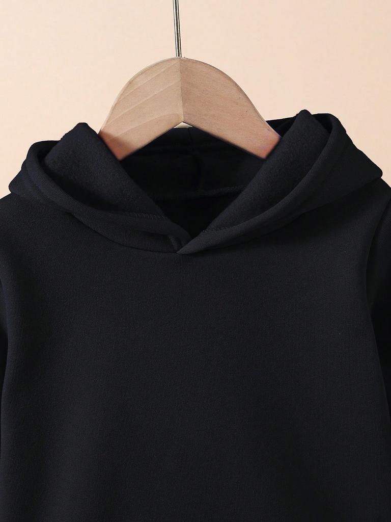 Children's Hooded Sweatshirt with "R" Letter Print - Comfortable Casual Sportswear Suitable for Autumn and Winter Wear