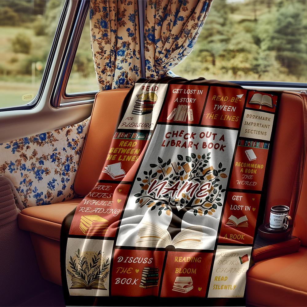 Book Paradise Blanket Personalized Name Soft Comfortable Stylish Blanket Car Blanket Perfect For Travel Camping Outdoor Home Suitable For All Seasons