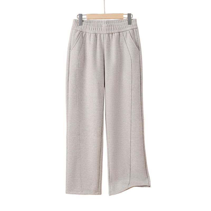 LangSha Mid-Aged Women's Elastic High Waist Straight Casual Pants