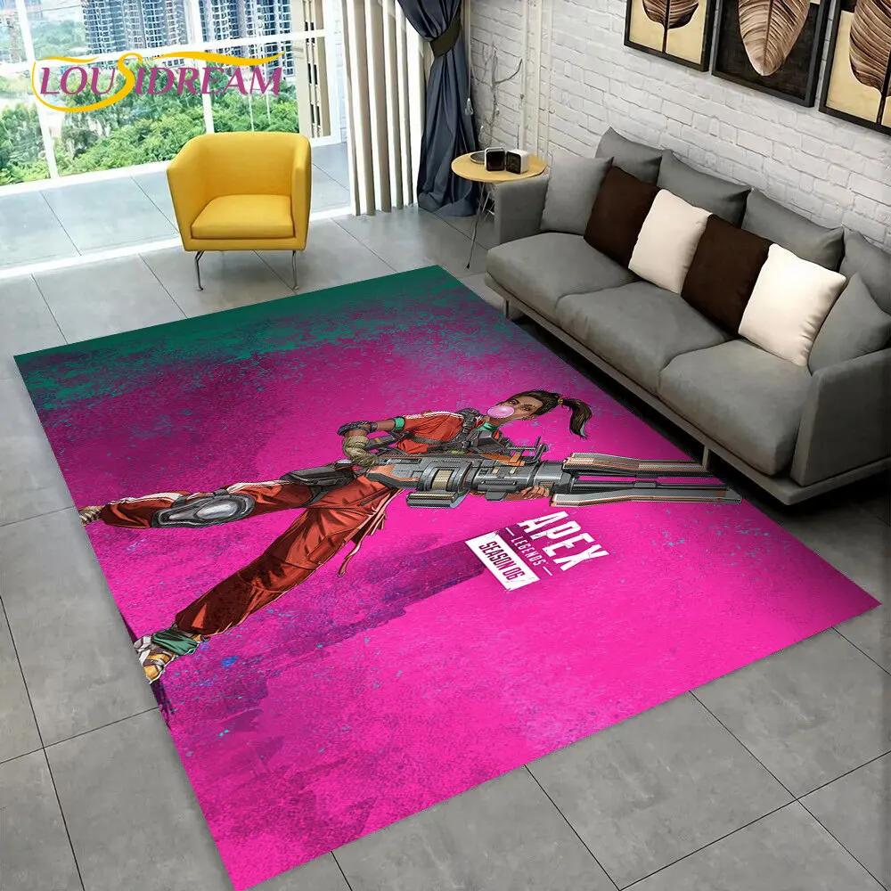 Apex Legends Spiel Gamer Cartoon Bereichsteppich, Teppich für Wohnzimmer Schlafzimmer Sofa Fußmatte Dekoration, Kinder Spiel Rutschfeste Bodenmatte