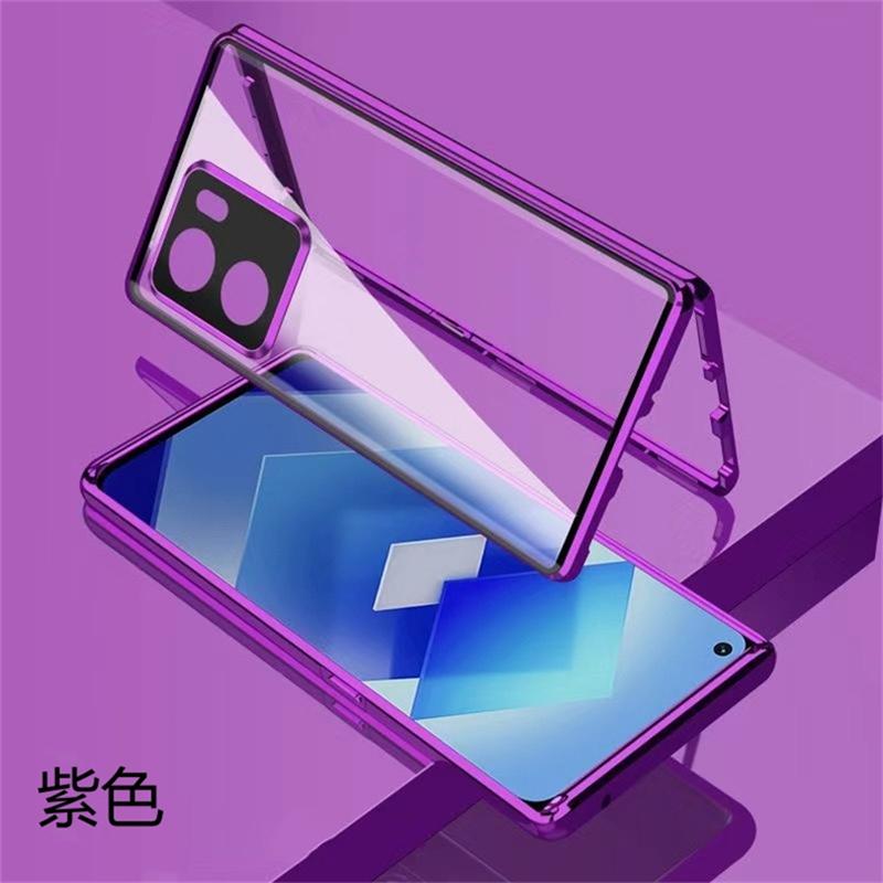 360 Full Case For Oppo Reno 13F 5G Case Double Sided Magnetic Adsorption Metal Tempering Glass Protection Cover For Reno13 FS 4G