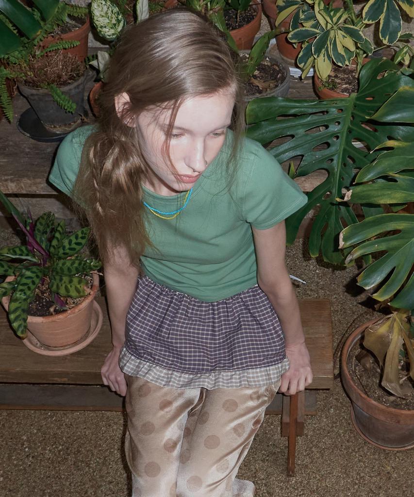Mejongkeulem Check Frill Layered Skirt_ Grape Purple