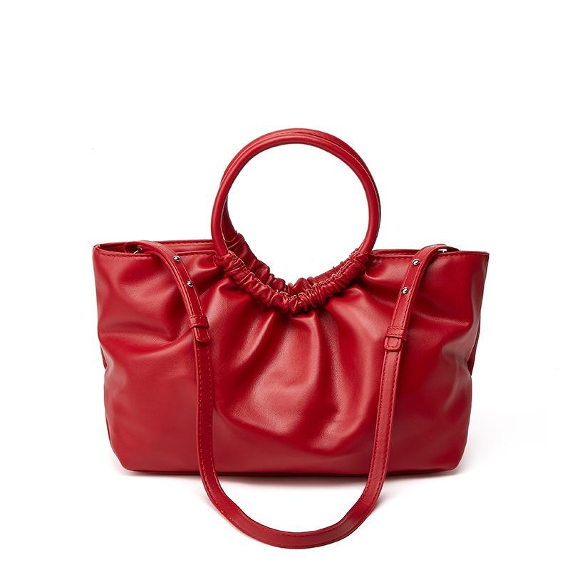 Red Pleated Cloud New Large-capacity Women's Bag Small Bag