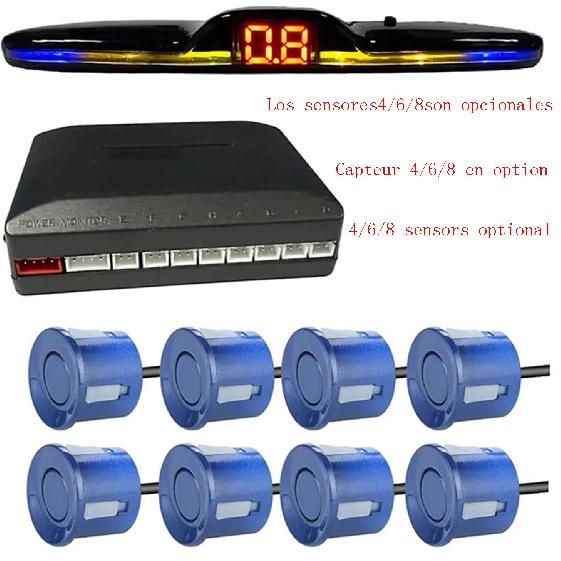 Multiple Radar Parking Sensor Kit Backlight Park tronic LED Display System Backup Monitor Detector Assistant 4/6/8 Radar Sensor
