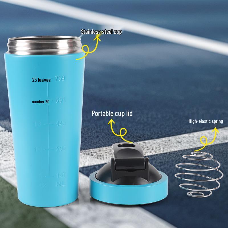 Single-Layer Stainless Steel Shaker Bottle for Protein Shakes and Smoothies - Large Capacity Sports Water Bottle