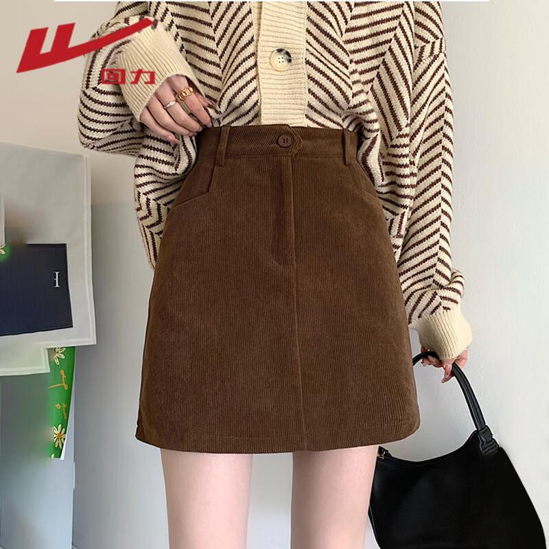 Warrior Corduroy A-line Short Skirt for Women