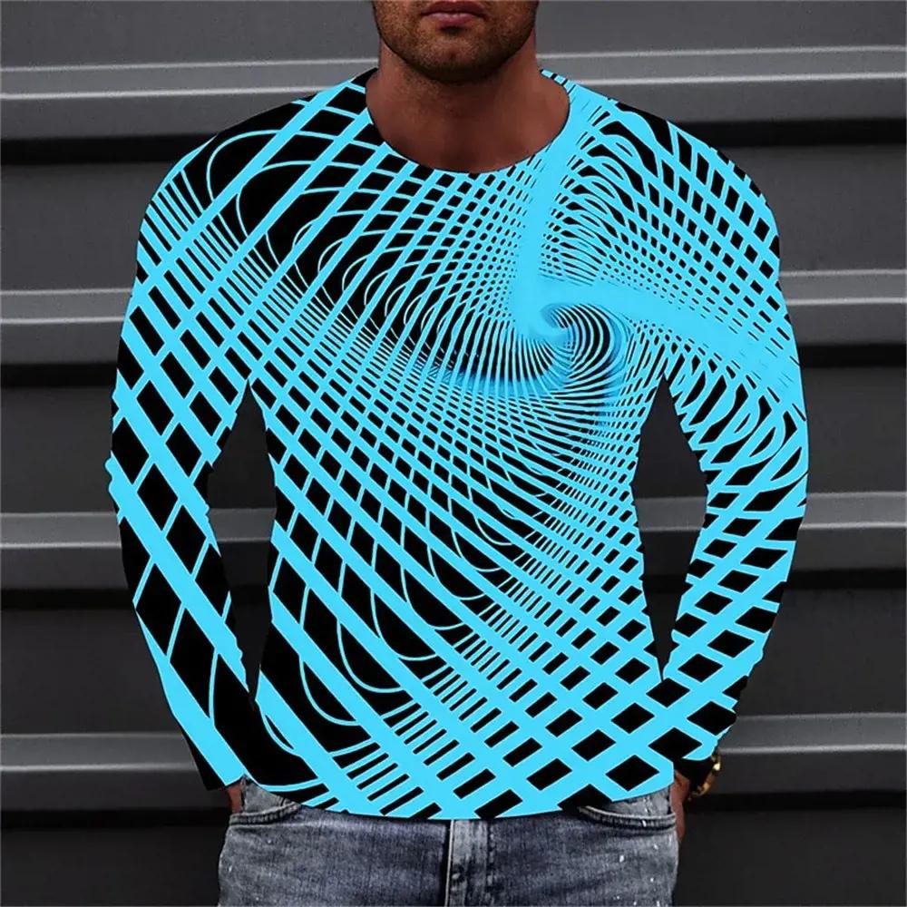 Men's T shirt Tee Graphic Gradient Crew Neck Clothing Apparel 3D Print Outdoor Daily Long Sleeve Print Fashion Designer Vintage