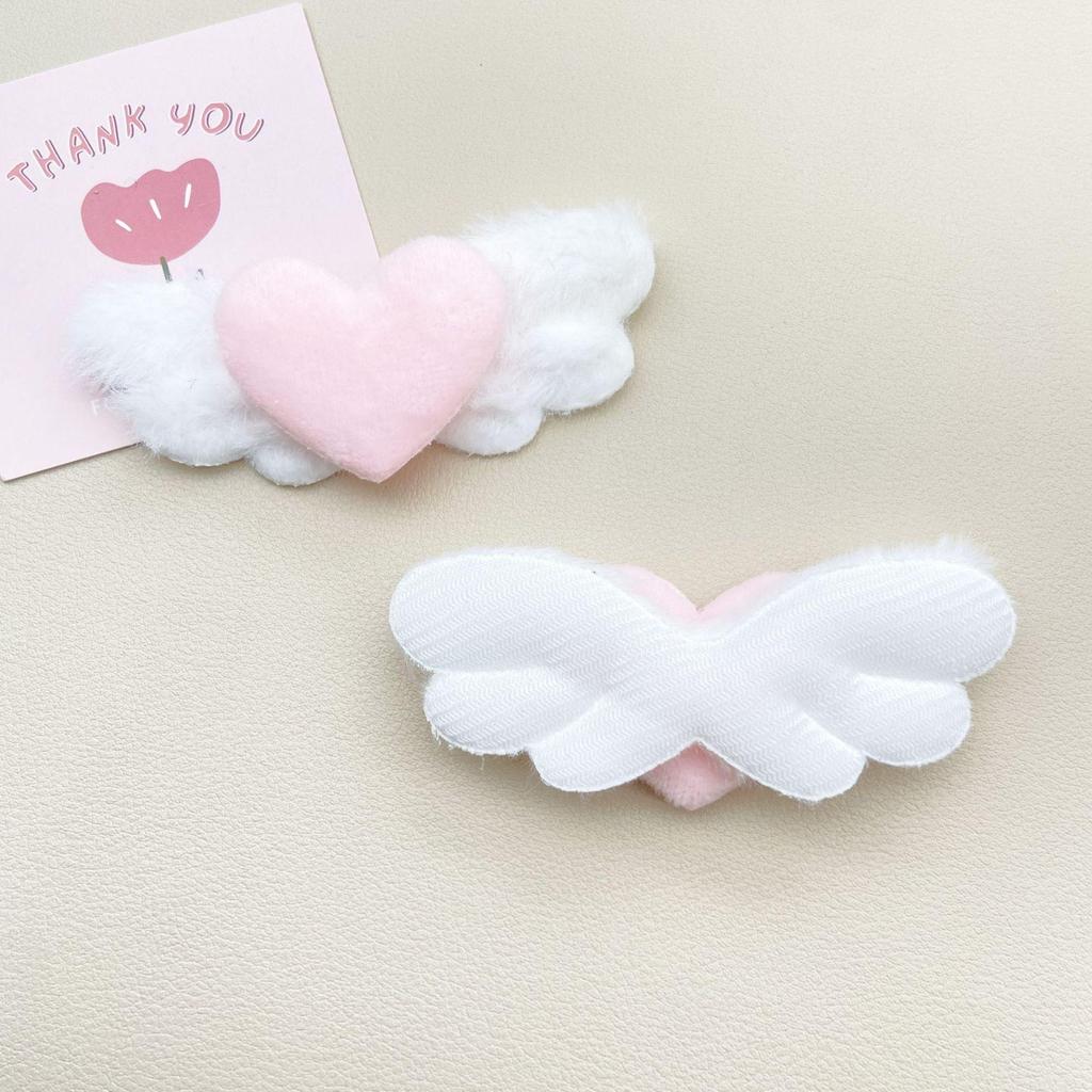 50pcs Heart Star Angel Wing Padded Appliques DIY Handmade Hair Clip Hat Decoration Material Sweet Wing Accessory patches