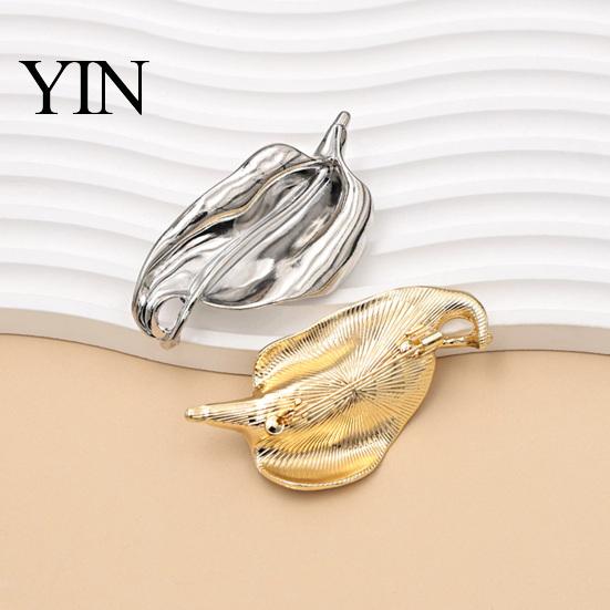 Clothing Brooch Irregular Leaf Alloy Pin, Silver Golden Plated Leaves Lightweight Metal Pin Lapel Jewelry Accessory for Women Men Shirt