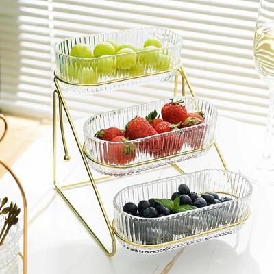 Snack Organizer Elegant 3-tier Dried Fruit Display Tray with Nut Stand Stylish Nordic Snack Plate for Fruits Candies Sturdy Iron