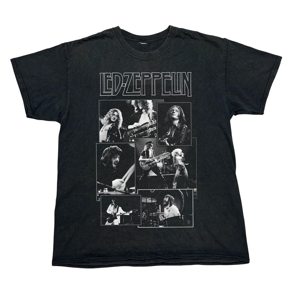 Led Zeppelin Live Tour Concert Rock Band Black Unisex T-shirt Size S-5XL