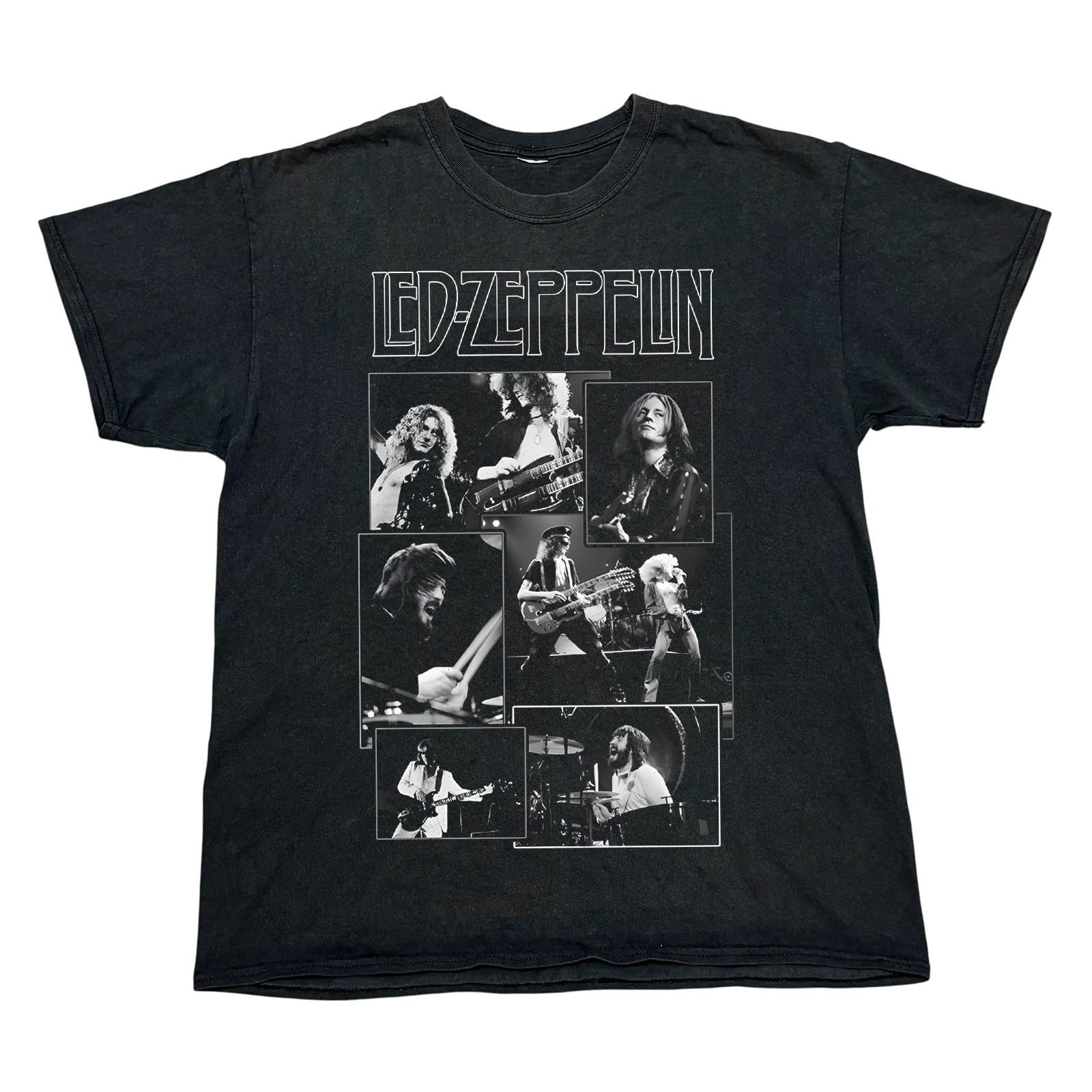 Led Zeppelin Live Тур Концерт Рок-группа Черная Унисекс Футболка Размер S-5XL S