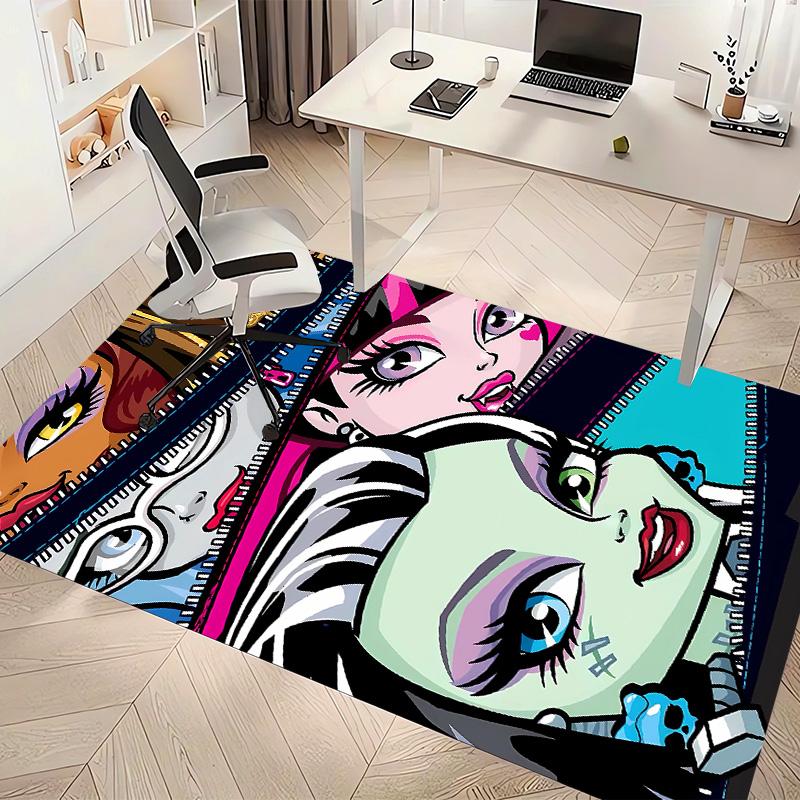 Monster High1 Printed Absorbent Washable Carpet, Non-Slip Bathroom Mats, Kitchen Rugs, Yoga Mat,Living Room Entrance, Camping Picnic Rugs
