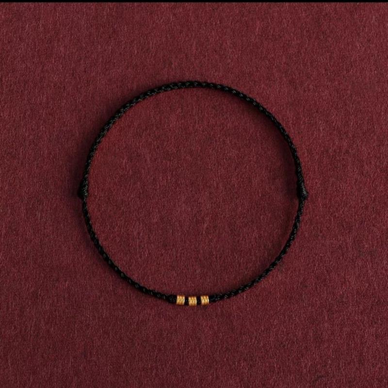 Fashion Simple Gold Color Beads Lucky Bracelets For Women Men Handmade Braided Red Rope Good Fortune Bracelet Couple Gifts