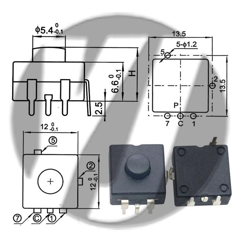 12x12 LED Flashlight Desk Lamp with Self-Locking Power Switch
