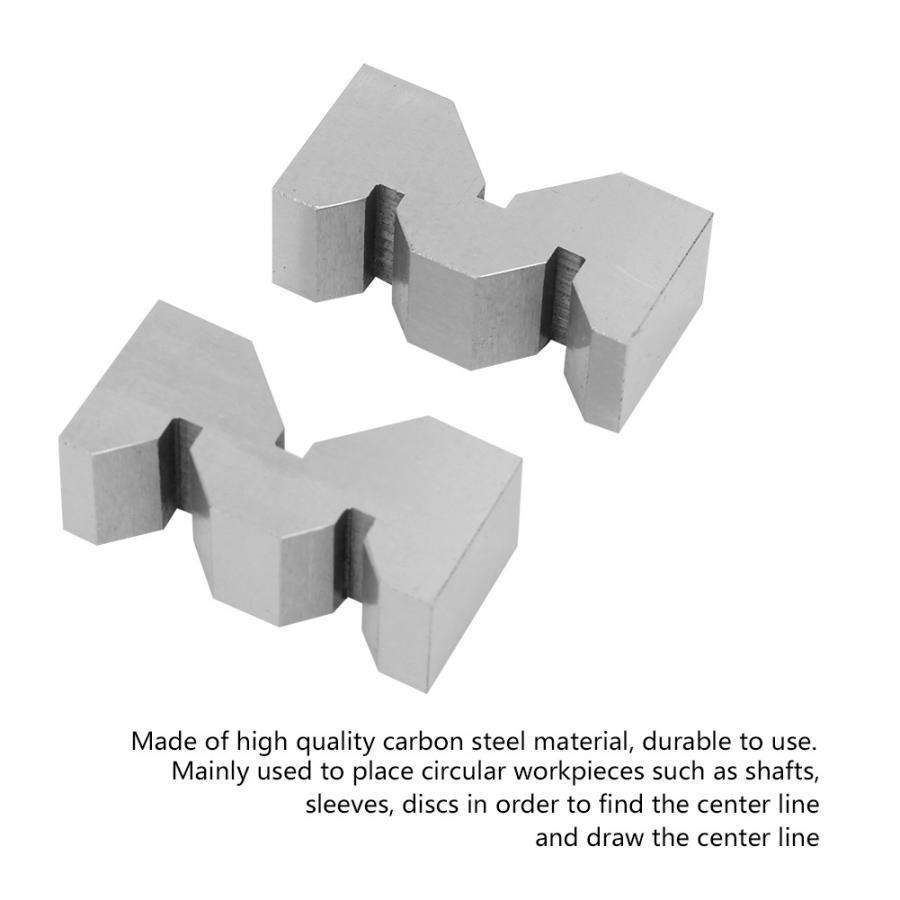 AT21-2Pcs High Accuracy Carbon Steel M Type V-Block 50Mm For Platform Measurement