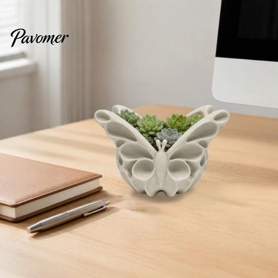 Cute Trinket Dish for Office 3D Printed Butterfly Storage Box, Decorative Succulent Planter, Desktop Modern Minimalist Home Accents Organizer