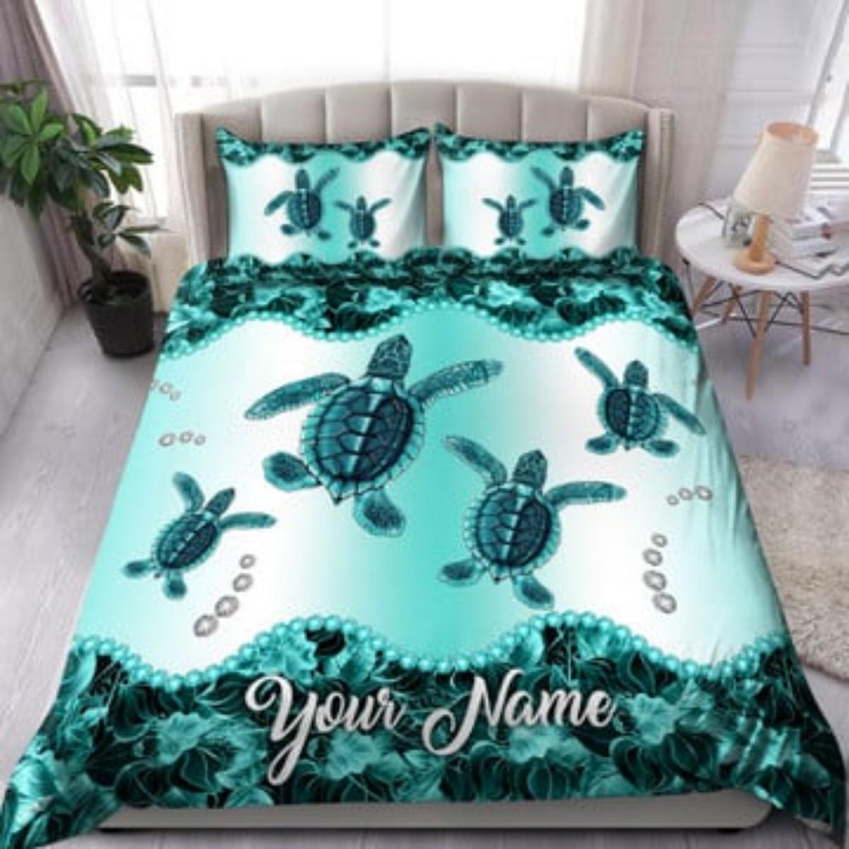 

Tmarc Tee Черепаха Пара Пейсли Узор Цвет океана Постельное белье Декор для спальни Single 135x200cm