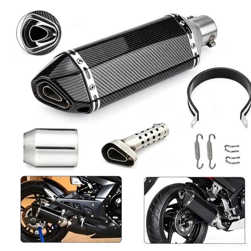 Universal Carbon Fiber Motorcycle Exhaust With DB Killer Adapter Full Accessories 51mm Slip On Escape Moto For All Motorcycles