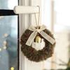 Plush Christmas Wreath Ribbon Bow Bell Christmas Tree Pendant Decoration Window Xmas Atmosphere Hanging Decoration Accessories