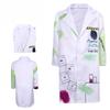 Halloween Verrückter Wissenschaftler Laborkittel Kostüm für Erwachsene Unisex Chemisches Element Formel Druck Weißer Laborkittel Wissenschaftslehrer Profess