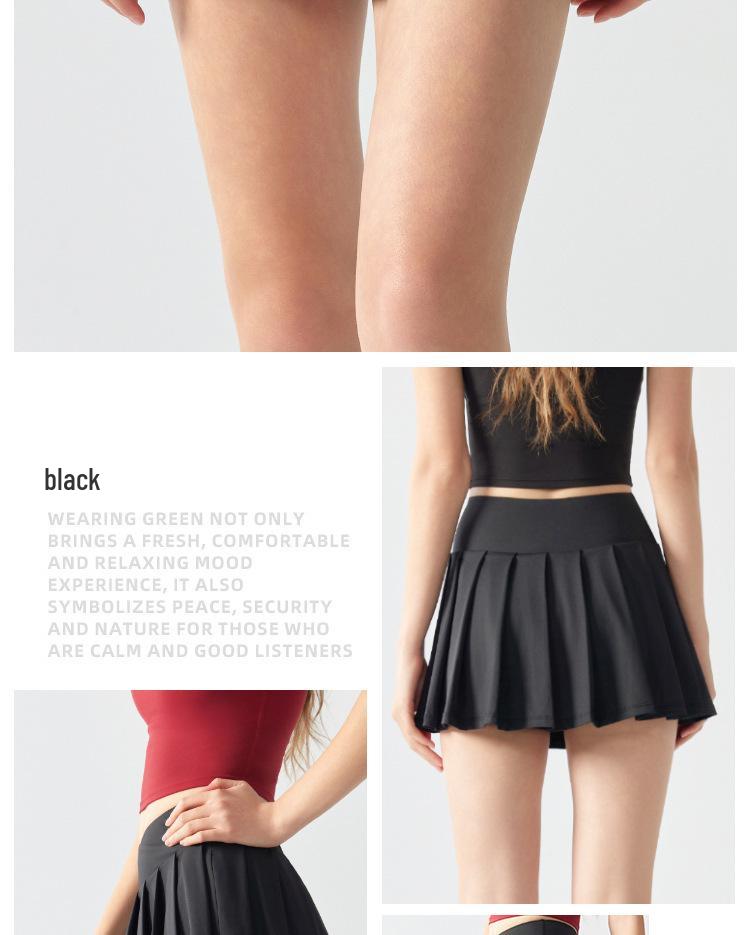 Women's Two-Piece Pleated Yoga and Sports Skirt - Breathable, Comfortable, Anti-Exposure for Tennis, Badminton, Running, and Fitness.