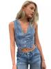 TUME Damenmode Lässige Jeansweste