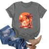 Women's Hawaiian Floral Print  Short Sleeve T-Shirt Top
