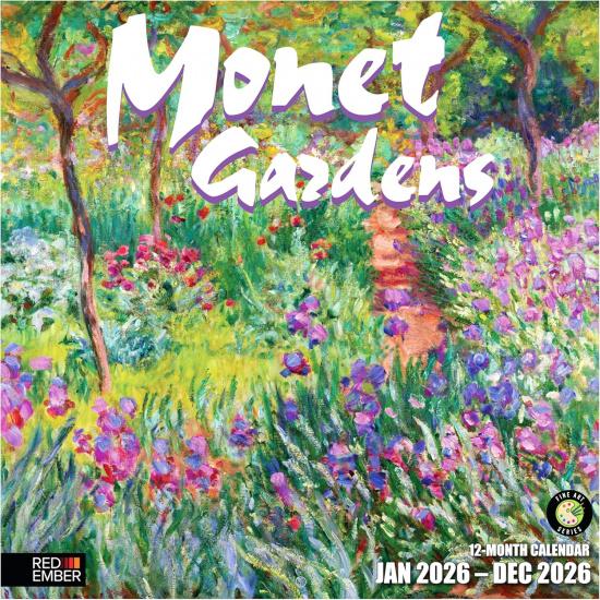 RED EMBER Monet Gardens 2026 Wall Calendar 12 Month | 12  x 24  Open | Thick & Sturdy Paper | Holiday Gift | Impressionist Art Claude Monet Calendar New 2026