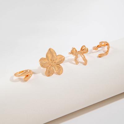 Ensemble de Bagues Exagérées en Alliage Fleur pour Femmes