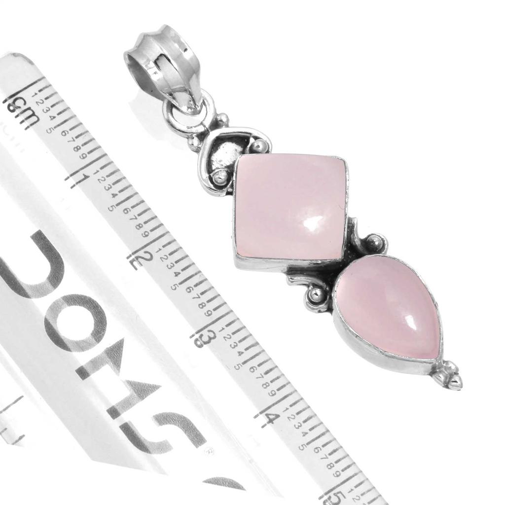 925 Sterling Silver Pendant Women Gemstone Handmade Jewelry Valentine's Day Gift Malachite Moonstone Rose Quartz Red Stone Smoky Topaz Tiger Eye