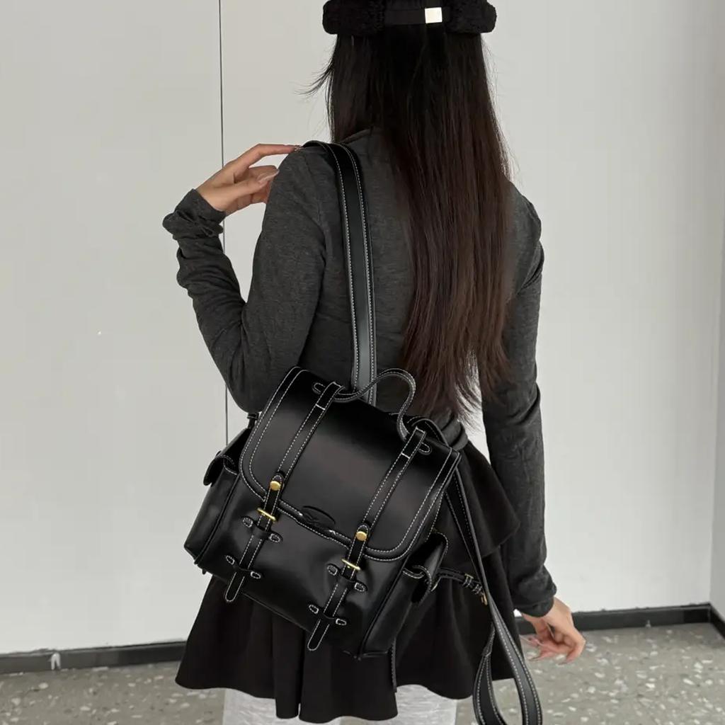 Disney Mickey Korean Style College Casual Lightweight High-Value Stain-Resistant Minimalist Trendy Versatile Backpack Women backpack Brown BMK-72172