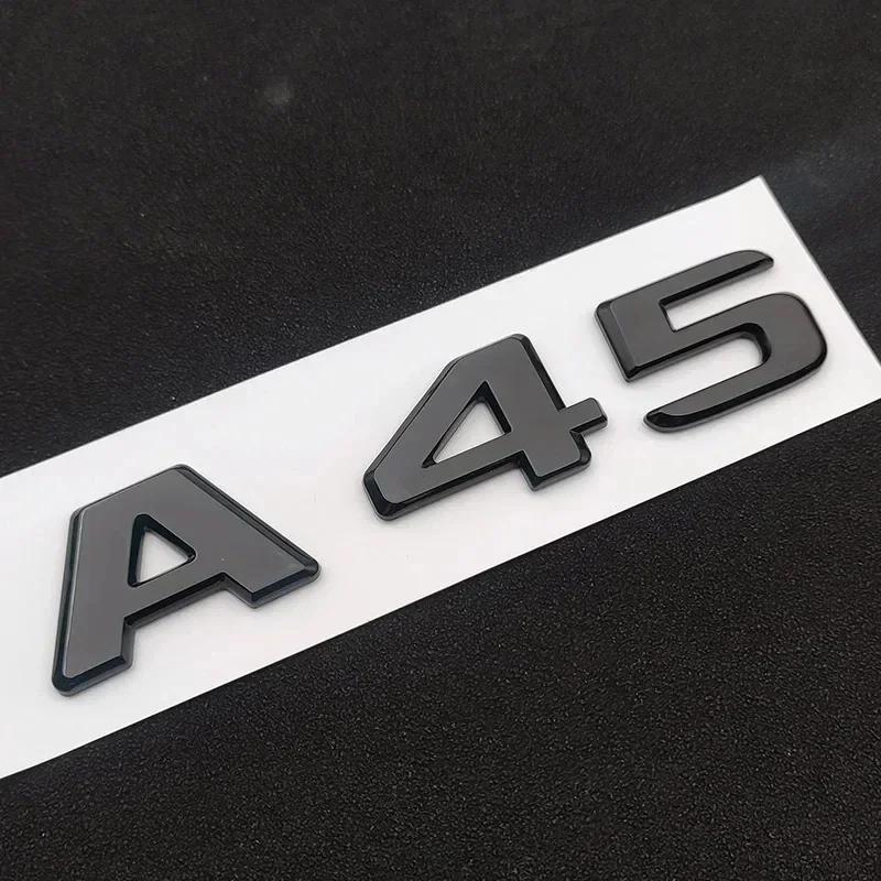 FUP1  ABS Chrome For Mercedes A 35 45 AMG W177 W176 A35 A45 A45S TURBO 4MATIC Car Trunk Letters Emblem Badge Logo Stickers Accessories