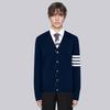TB [Official Authentic] Autumn and Winter New Product Cardigan Classic Knitted Shirt TB Coat V-neck Slimming Men's and Women's Couple's Shirt
