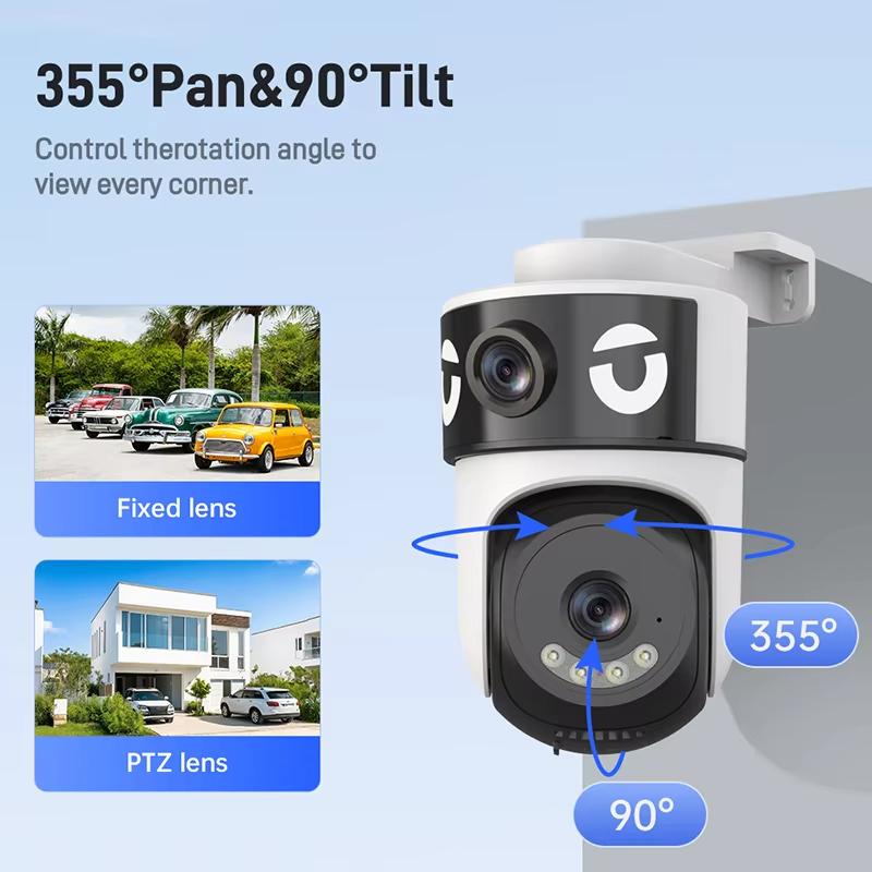 OKAM PRO UYGULAMASI 5G Wi-Fi IP Kamera HD 10MP Çift Lensli Kamera PTZ Renkli Gece Görüşü İki Yönlü İnterkom Hareket Takibi Yapay Zeka Akıllı Kamera