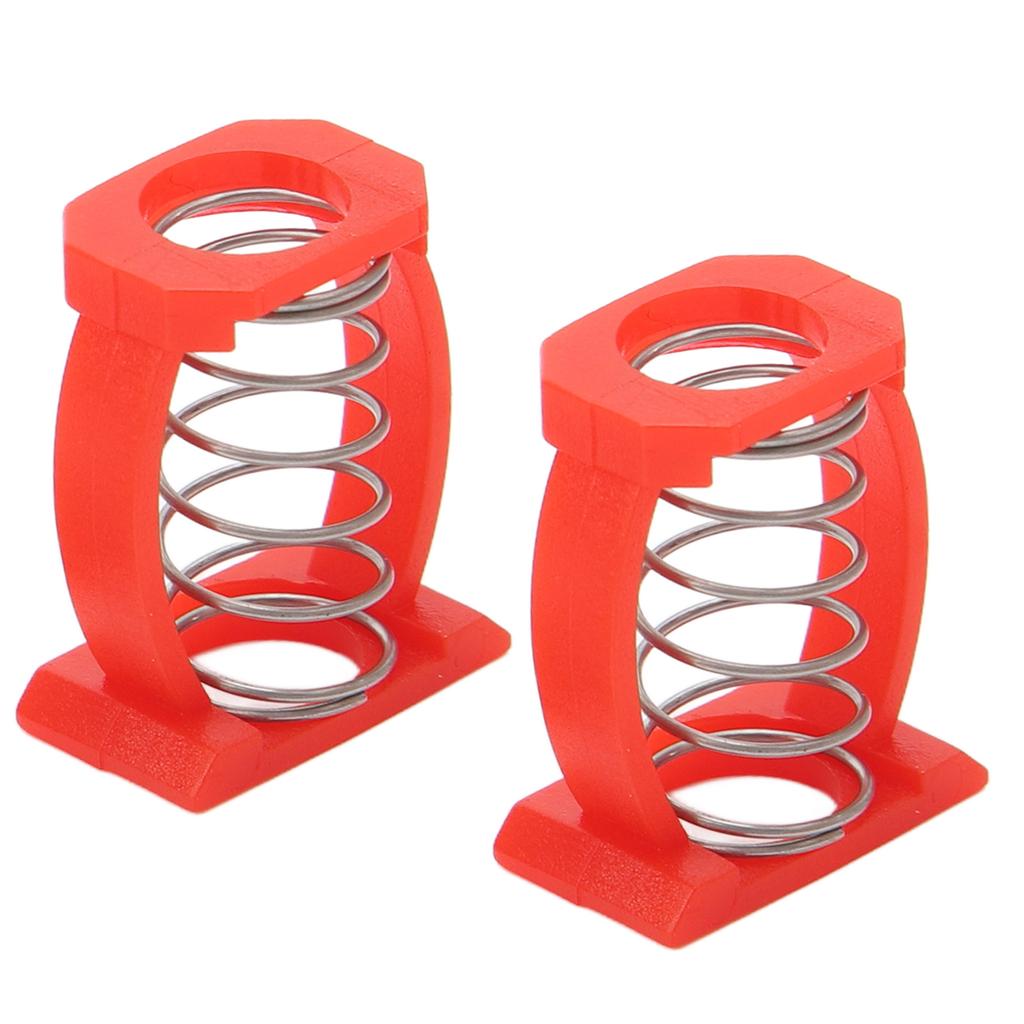 2pcs Folding Stem Clamp Knob Adjustment Spring Support Folding Bike Stem Fixing C Clamp Spring Accessories Red