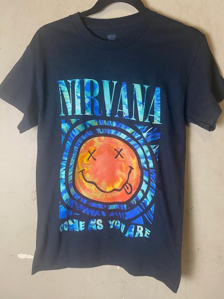 NIRVANA   COME AS YOU ARE   Смайлик Психоделический Груви Футболка ЧЕРНАЯ РАЗМЕР S Унисекс Футболка L