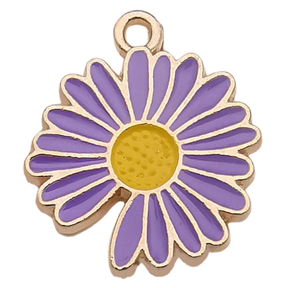 Colorful Enamel Chrysanthemum Pendant: Adjustable Double-Sided Charm for DIY Bracelet/Necklace Jewelry