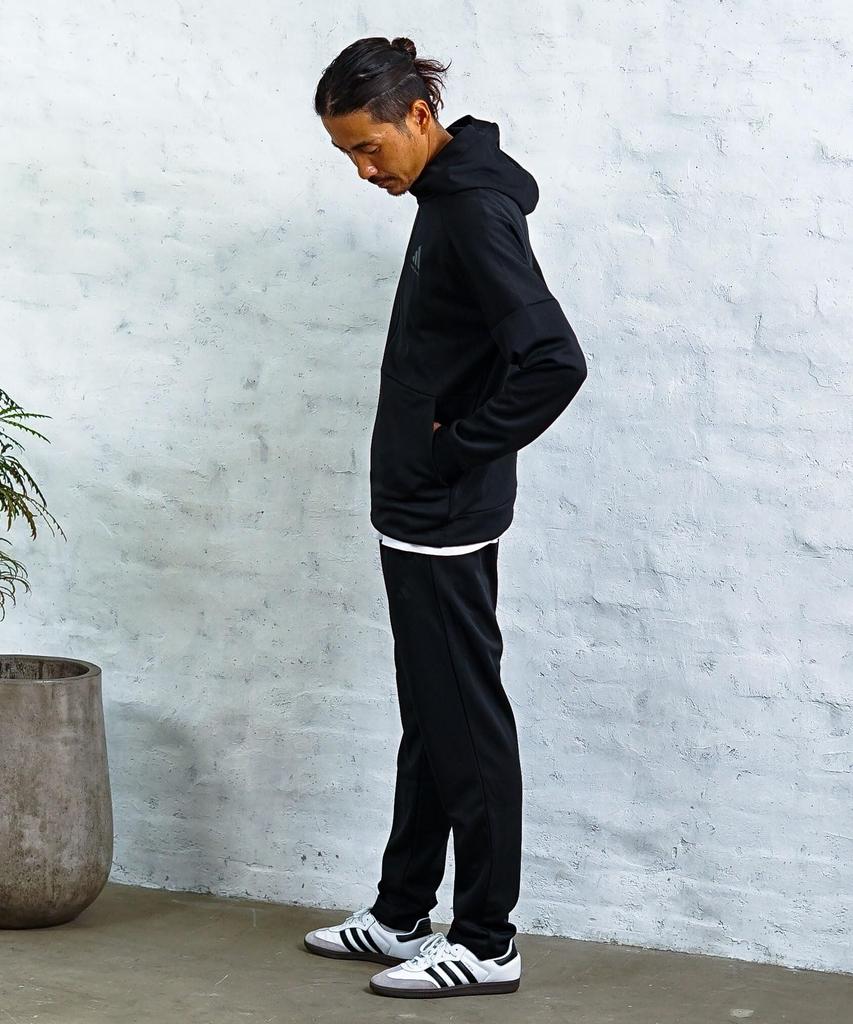 Combat Genuine Jersey Tracksuit Setup Top and Bottom Set Unisex [Adidas Sports] TR-74 Men's (XL, Black/Black)