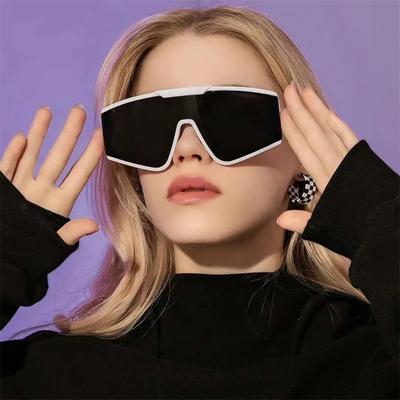 Men Women One Piece Sun Glasses Fashion Square Shades Oversized Frame Shield Sunglasses Women Luxury Non Polarized Glasses
