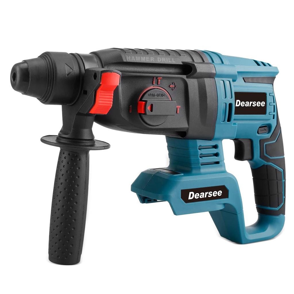 Dearsee Cordless Hammer with SDS Plus Hammer Compatible with 18V Compatible with and BL1860B Drill, 18V, Rechargeable, Shank, Drill/Hammer/Drill
